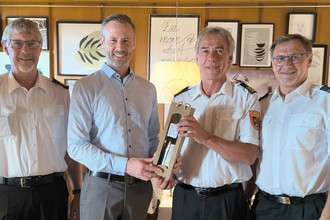 Landrat Alex Eder verabschiedet Kreisbrandinspektor Wolfgang Heimpel Robert Draeger wird Kreisbrandinspektor, Christoph Hohenleitner Kreisbrandmeister