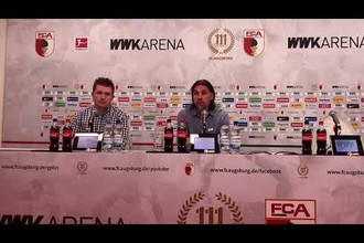 Letzte Pressekonferenz des FC Augsburg in der Saison 2018/19 mit Trainer Martin Schmidt 